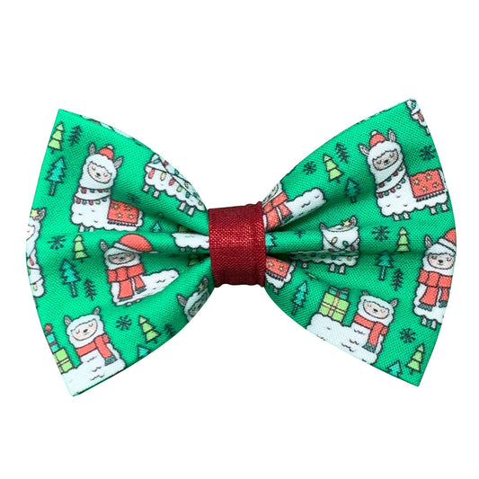 Pajarita para mascotas - Llamas navideñas