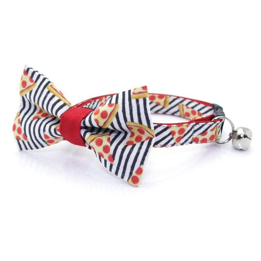 Conjunto de collar y pajarita para gato - Pizza Party