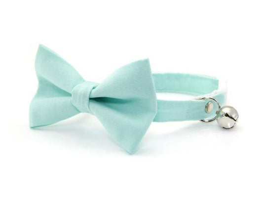Conjunto de collar y pajarita para gato - Menta