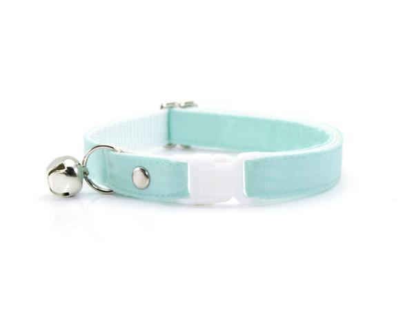 Conjunto de collar y pajarita para gato - Menta